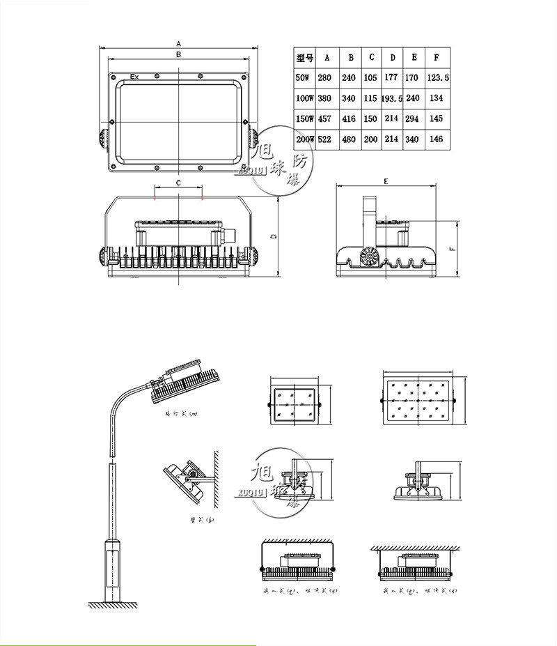 XQL8102LED防爆灯安装示意图
