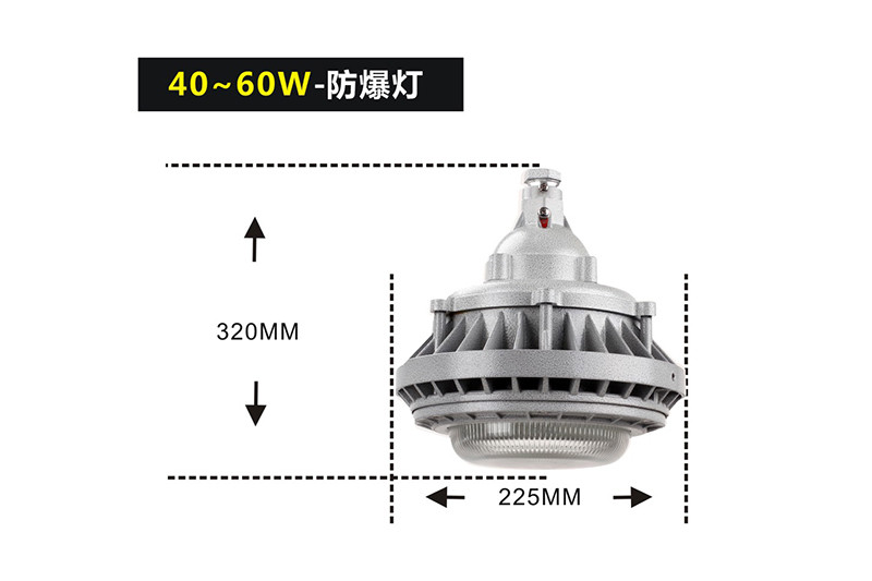 XQL9822LED防爆灯II型吊顶式矮玻璃